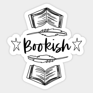 Bookish - Black Lines - Book Lover Reader Bookworm Book Nerd Alert Sticker